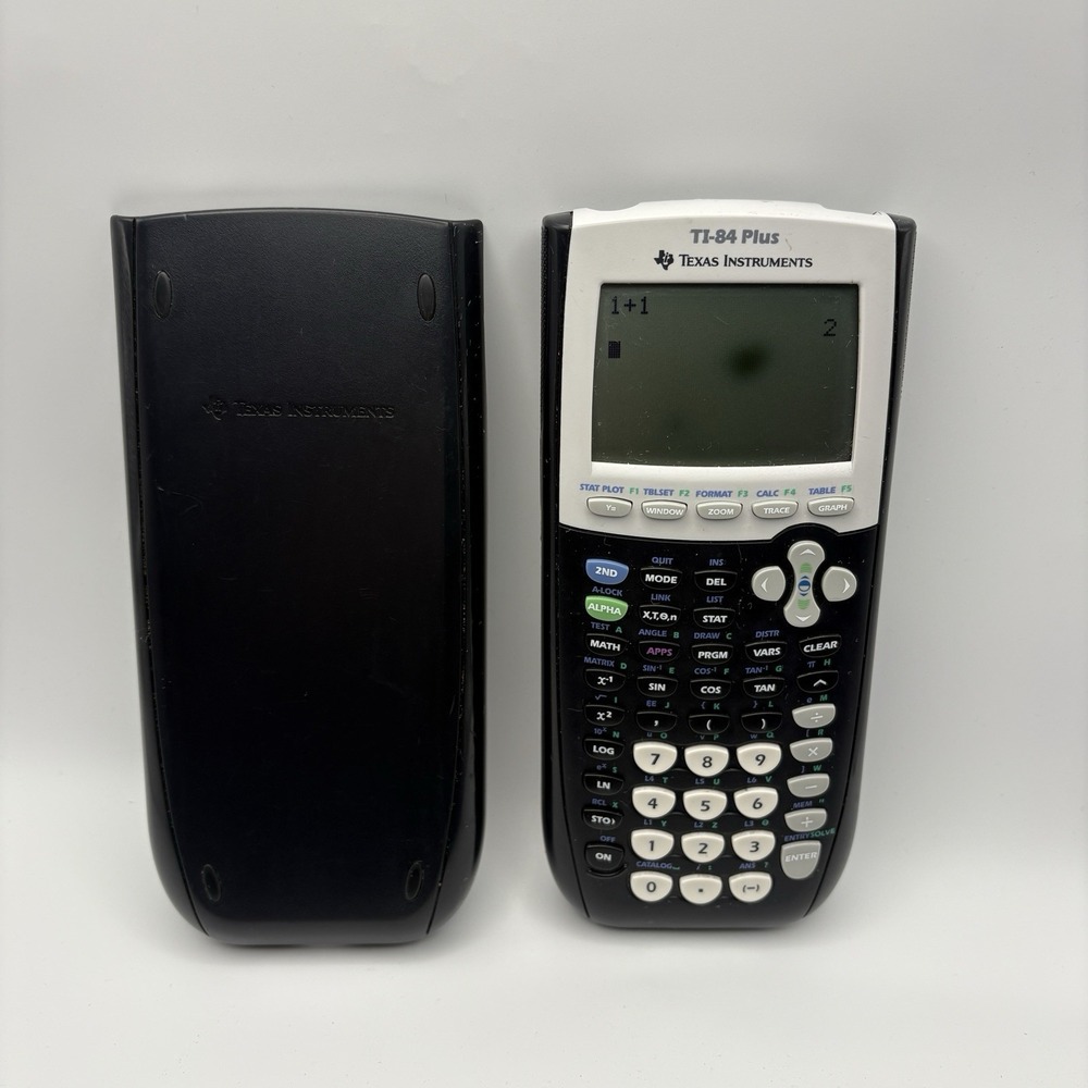 Texas Instruments TI-84 Plus Graphing Calculator Black w/ Cover *READ